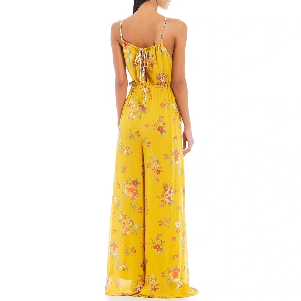 Free People Georgia Jumpsuit Sz Large Floral Print NWT‎